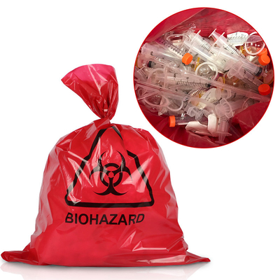 Κόκκινη χύτρα πιέσεως πλαστικών τσαντών Biohazard 135 βαθμού PP για ιατρικό