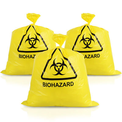 HDPE PP τσαντών αποβλήτων διάθεσης 20L 50L 100L κίτρινο ιατρικό LDPE