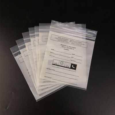 Αδιάβροχο LDPE πολυ Ziplock ιατρικής πλαστικών τσαντών για τη διανομή χαπιών
